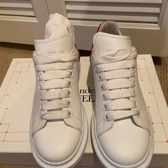 - Authentic Red & White Alexander McQueen Sneakers. - Picture 3 of 7